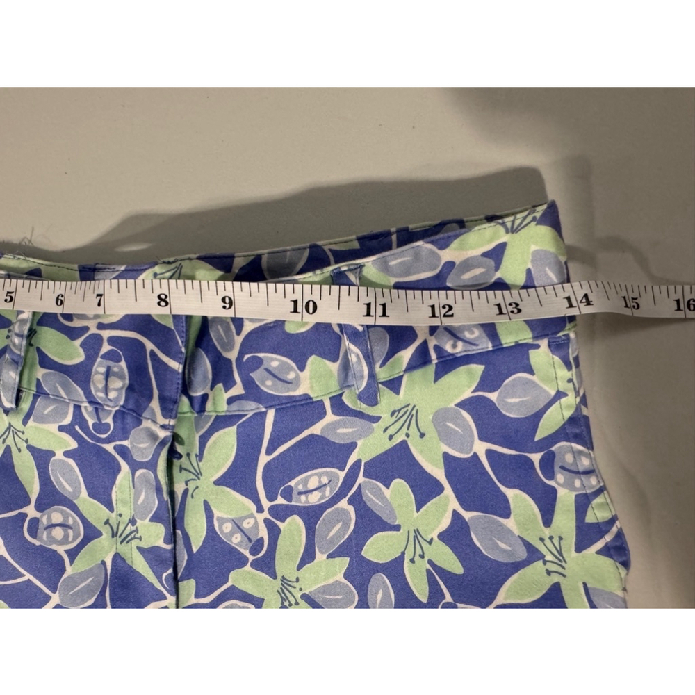 Lilly Pulitzer Floral Blue Green Ankle Pants Size 4 - Picture 6 of 10